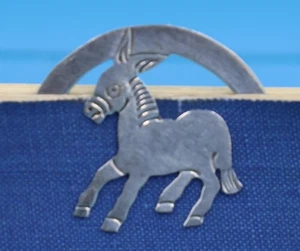 VINTAGE STERLING SILVER BOOKMARK - JACK ASS - DONKEY - 4 1/2 CM -    [81] - Bild 1 von 1