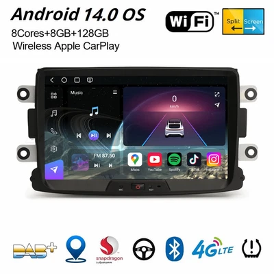 8" 128GB Android 14 DAB+ Autoradio Dacia Logan Lodgy Duster Sandero Dokker Navi - Bild 1 von 4