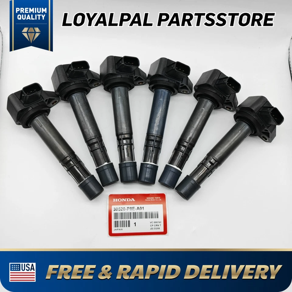 6X Bobina de encendido genuina 30520P8EA01 para Honda Accord Odyssey Acura CL TL DENSO  Foto 1 de 4