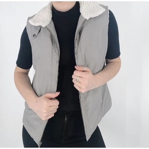 Sonoma Sleeveless Outerwear Fleece Gray Vest Size Small - Picture 1 of 5