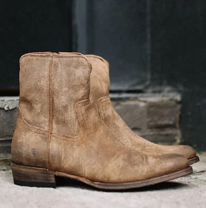FRYE Herren "Austin Inside Zip" Abgenutzt Wildleder Westernstiefel 9,5 D $ 388+ NEU - Bild 1 von 20