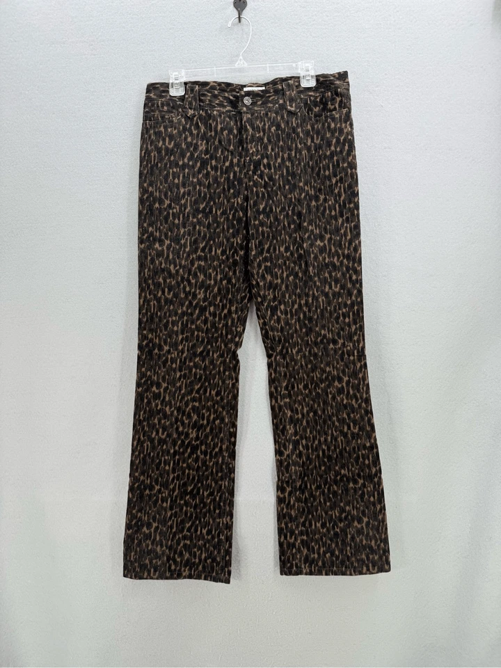 Pantalones Harold’s Mujer Marrón Negro Estampado Leopardo Pana Pierna Recta Talla 10 Foto 1 de 4