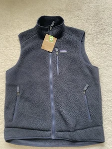 Patagonia Men's Retro Pile Vest Navy Blue Brand New With Tags; Large NWT - Picture 1 of 9