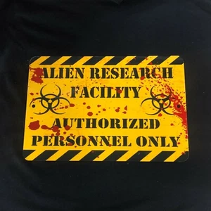 Alien Forschungseinrichtung Replik Schild kein Einbruch Vintage Looking Schild - Bild 1 von 1