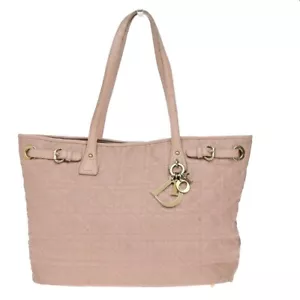 Borsa a tracolla CHRISTIAN DIOR Panarea Cannage rivestimento tela pelle rosa 88YH016 - Foto 1 di 17