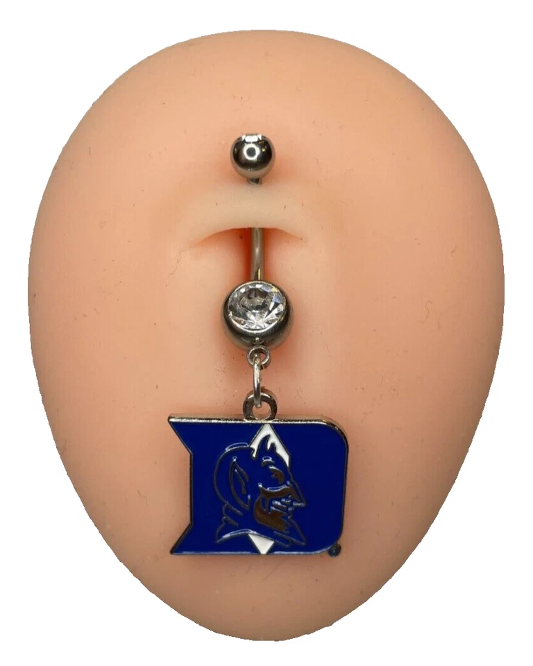 Piercing de vientre anillo ombligo acero quirúrgico doble gema Duke Blue Devils Foto 1 de 1