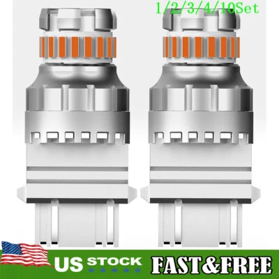 3157 3156 Ámbar Amarillo LED Señal de giro Bombilla de estacionamiento Sin errores 1~10 Juego Foto 1 de 4