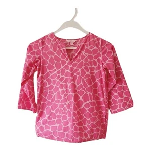 Lilly Pulitzer Pink White Animal Print Tunic Top Size Small Girls Long Sleeve - Picture 1 of 9
