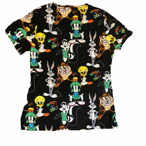 NWT Looney Tunes V-neck  Scrub Top Size Small - Picture 1 of 2