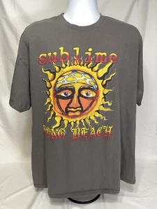 Sublime Spell Out & Sun Graphic Men's Dark Gray Cotton Shirt 2XL SKA PUNK ROCK - Picture 1 of 7