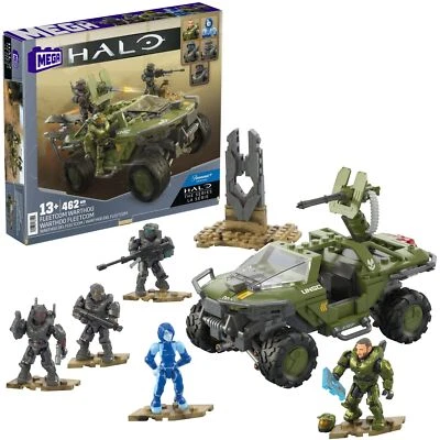 Mega Halo The Series Vehicle Building Toys Set, FLEETCOM Warthog ATV with 469... - Image 1 of 4