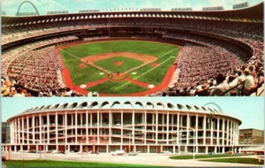 1960er Jahre MO Postkarte Busch Memorial Stadium Innenraum außerhalb St. Louis Cardinals  - Bild 1 von 2