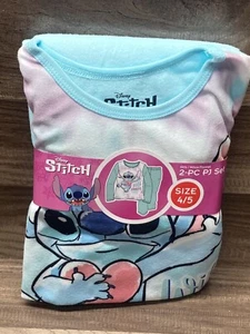 Disney - Stitch "Wild At Heart" Girls 2PC Flannel Pajama Set - Light Blue - 4/5 - Picture 1 of 4