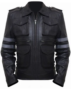 Herren Echt Leder Café Racer Weich Lammleder Biker Jacke Schwarz Motorradjacke - Bild 1 von 9