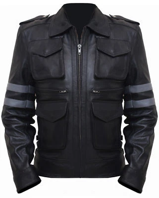 Herren Echt Leder Café Racer Weich Lammleder Biker Jacke Schwarz Motorradjacke - Bild 1 von 4