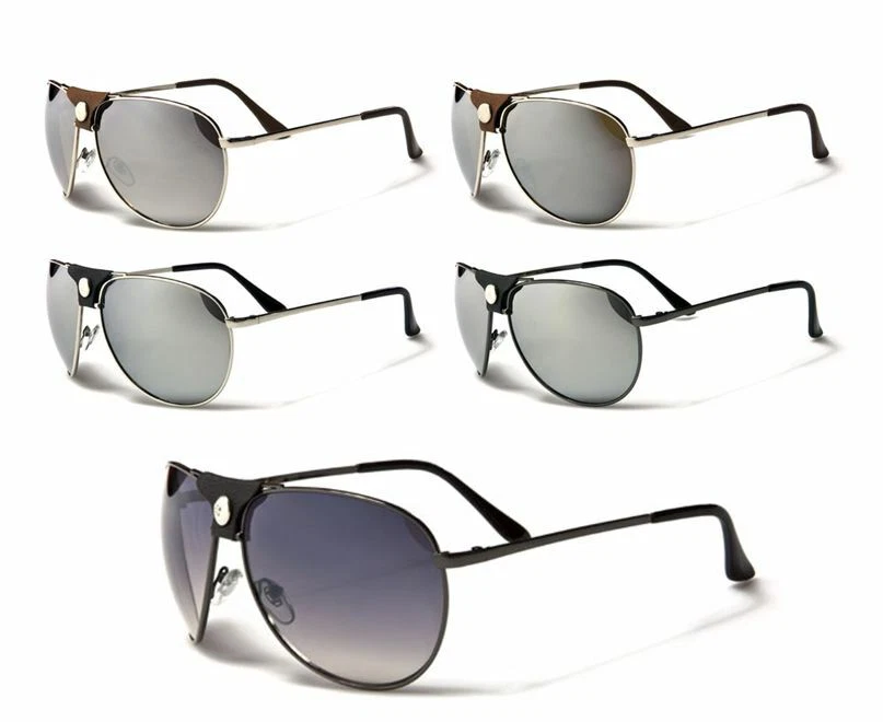 Gafas de sol de la Fuerza Aérea estilo aviador marcos de metal lentes espejadas deportivas hombres mujeres. Foto 1 de 1