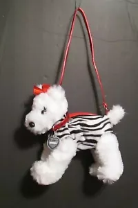 Poochie & Co Terrier Kinder Plüsch Welpe Hund Handtasche 12 Zoll weiß Tiger Streifen - Bild 1 von 4