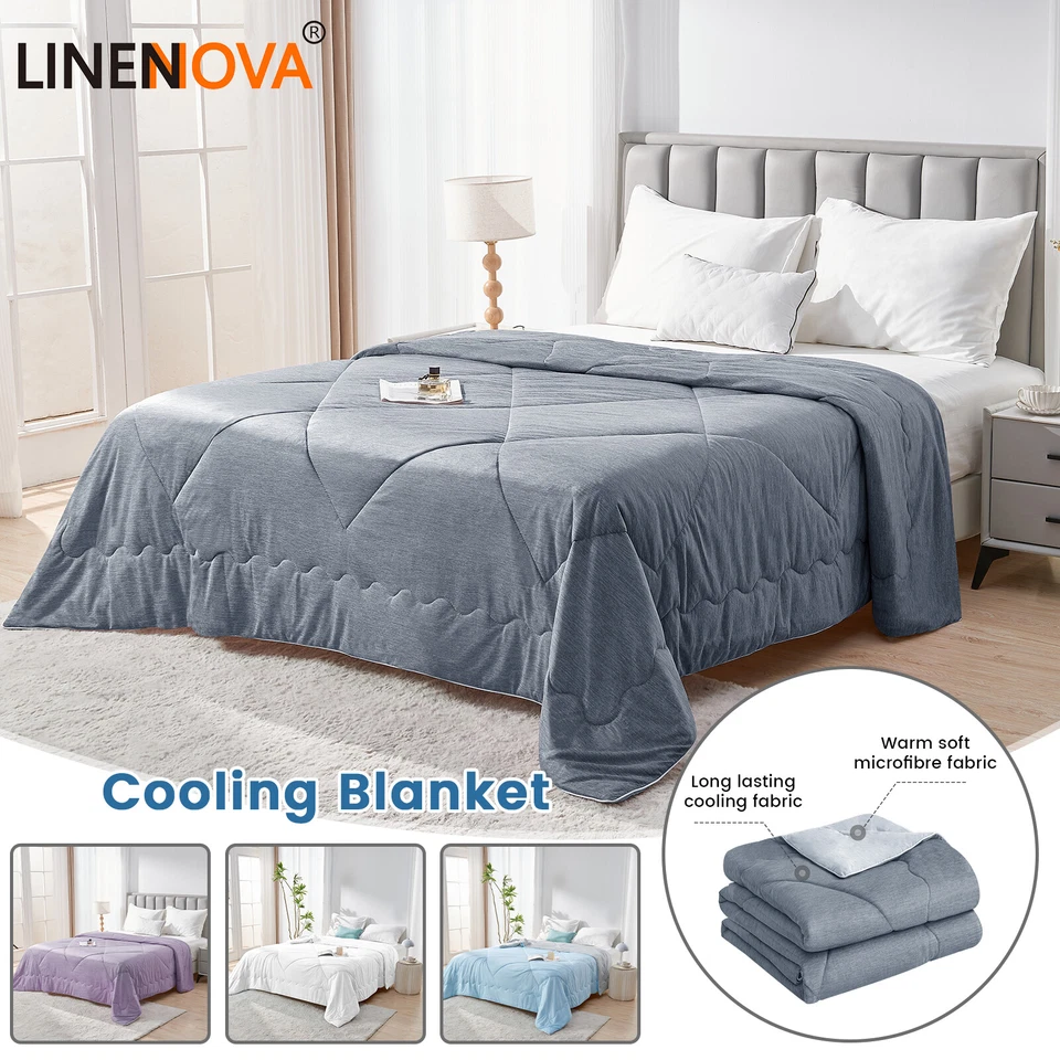 Summer Cooling Comforter Blanket Ice Silk Soft Touch, Lightweight Quilt for Hot  - image 1 of 4