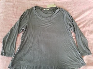 Neu mit Etikett Jon and Anna Damen 3/4 Ärmel Bluse Shirt Oberteil mit Spitze - grau - Medium - Bild 1 von 8