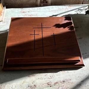 Wooden Church Stand,Bible Holder,Book Stand,Cookbook Stand Religious - Picture 1 of 11