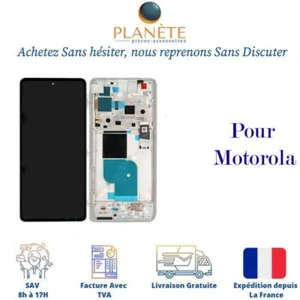 Original Ecran LCD Complet Blanc Sur Châssis Pour Motorola Edge 30 Pro (XT2201) - Photo 1 sur 1