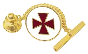 Tempelritter Kreuz Pattée Freimaurer Freemasonry Tie-Tack - Bild 1 von 4