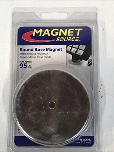 Magnet Source 6XY91 Round Base Magnet 95 Lb Pull 3.2 In. Diameter .445 In. Thick - Picture 1 of 4
