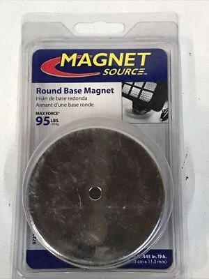 Magnet Source 6XY91 Round Base Magnet 95 Lb Pull 3.2 In. Diameter .445 In. Thick - Image 1 of 4