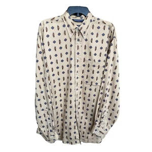 CAMISA VINTAGE AÑOS 90 NAUTICA HOMBRE MANGA LARGA ALGODÓN MOTIVO GOLF ABOTONADA TALLA L - Imagen 1 de 6