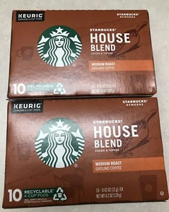 (2)Starbucks House Blend Medium Roast Ground Coffee 10 K-Cup Pods BBD-2/2021 - Picture 1 of 5