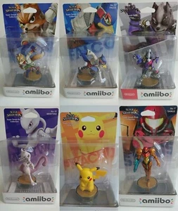 amiibo Super Smash Bros. Collection - Fox Falco Wolf Mewtwo Pikachu Samus - Bild 1 von 19