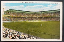 1929 Detroit MI USA Color Picture Postcard Cover Navin Field Detroit Tigers Home