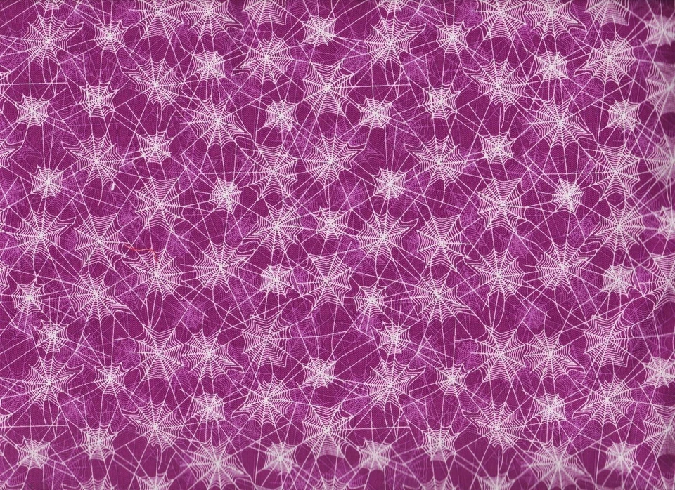 BTY Riley Blake SPIDERWEBS on Purple Print 100% Cotton Quilt Fabric by Yard - Image 1 of 2