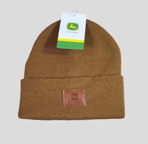 JOHN DEERE Herren Mütze Winter Outdoor Beanie Bauernhof Skifahren Totenkopf Einheitsgröße Erwachsene braun - Bild 1 von 3