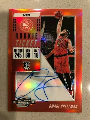 2018-19 Contenders Optic Omari Spellman Rookie Ticket # 55/99 RC Auto - Image 1 of 2
