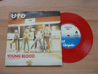 UFO - YOUNG BLOOD / LIGHTS OUT - 7" P/S SINGLE - RED VINYL - CHRYSALIS - 1980 - Image 1 of 4