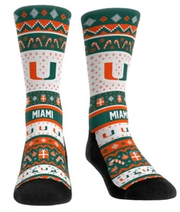 Calze maglione Miami Hurricanes Tacky Ugly taglia Uomo L/LX 9-13 - Foto 1 di 1