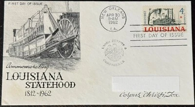 FDC Commemorating : LOUISIANA STATEHOOD - 150 years w/Personalized Cachet - Image 1 of 2