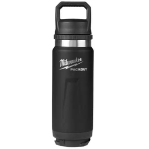 24 oz. Black Stainless Steel Double Wall Insulated Water Bottle With Chug Lid - Picture 1 of 12
