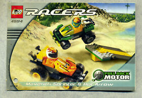 LEGO - 4594 -- Building Instructions Only - RACERS -- Pull Back ENGINE -- Clean Perforated -