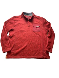 Suéter Woolrich Vintage Adulto Grande Rojo Negro Jaspeado Tweed Vellón A Presión Para Hombres - Imagen 1 de 10