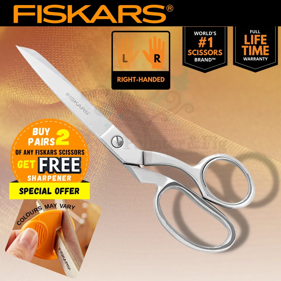 Fiskars 8" Forged Steel Scissors - Bent Handle, Ultra Sharp, Fabric, Dressmakers - Image 1 of 4