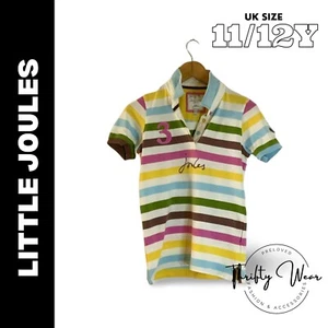 Little Joules Women's Polo UK 11/12Y Multicoloured Striped Cotton with Elastane - Picture 1 of 5