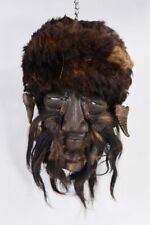 AFRICAN WOODEN MASK, LEATHER AND FUR, POSSIBLY BAOULE ETHNIC !!
