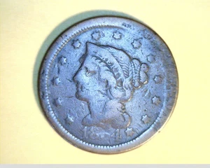 Centavo grande de Estados Unidos 1854, cobre de baja calidad (US-2730) - Imagen 1 de 2