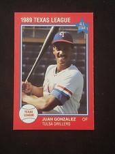 RARE⚾1989 Grand Slam Texas League All-Stars #34 Juan Gonzalez Pre-Rookie⚾NM