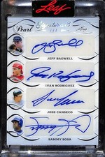 2021-22 Leaf Pearl Signature 8 Auto Bagwell, Rodriguez, Canseco, Sosa Sheffield+