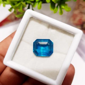 Zafiro Natural 13.50 Ct Verde Forma Azulada Octágono Regalo Extra Piedra Preciosa Suelta - Imagen 1 de 7