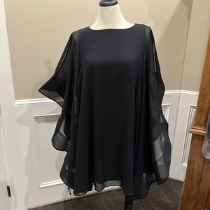 Gracia Black Overlay Dress Sz M - Picture 1 of 10