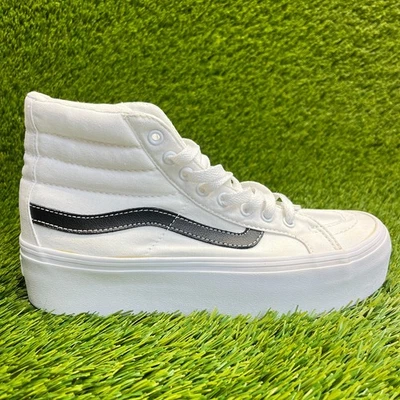 Vans Sk8-Hi Platform Womens Size 8 White Black Athletic Skate Shoes Sneakers - Image 1 of 4